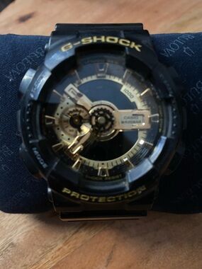 Casio G-Shock Black with Gold Accent Analog-Digital Watch